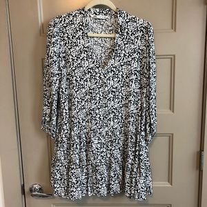 Zara Black & White Swing Dress Size L